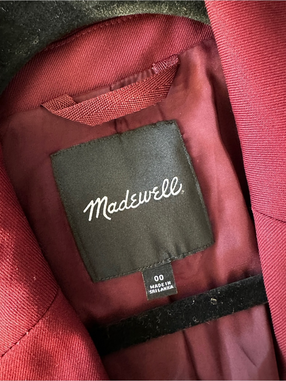 Madewell Women's Burgundy Single-Button Blazer Size 00 - Picture 6 of 14